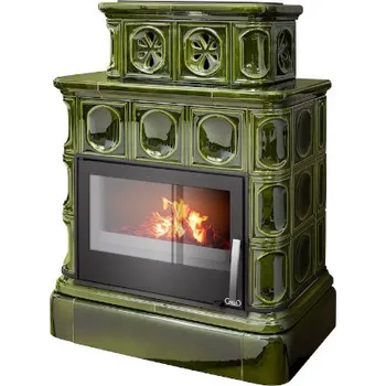 Krbová kamna ABX Karelie kachlový sokl zelená