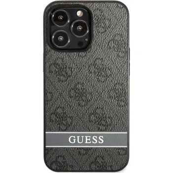 Pouzdro na mobilní telefon Guess PU 4G Stripe Zadní Kryt pro iPhone 13 Pro Grey