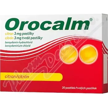 Lék na bolest, zánět a horečku Orocalm citron 3mg pas.20