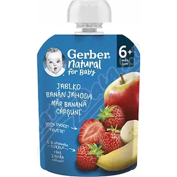 Kojenecká výživa Gerber Natural Jablko banán a jahoda kaps.90g 6M+