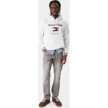 Pánská mikina Tommy Hilfiger Mikina Embro Flag MW0MW42735 Bílá Regular Fit XL