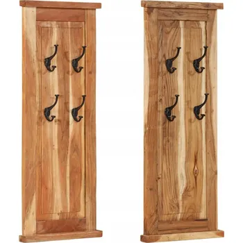 Věšák Nástěnný věšák z masivního akáciového dřeva, antik, 38x100 cm