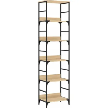 Knihovna Industriální knihovna s 5 Polic, dub Sonoma, 50x33x188,5 cm