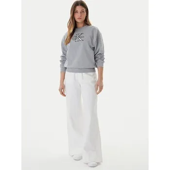 Pánská móda Calvin Klein Jeans Mikina Foil Monologo LV047E825G Šedá Regular Fit XS