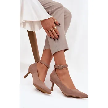 Dámské lodičky Boto Devoria lodičky s podpatkem a s eko semišem Barva: Béžová, Velikost: 41