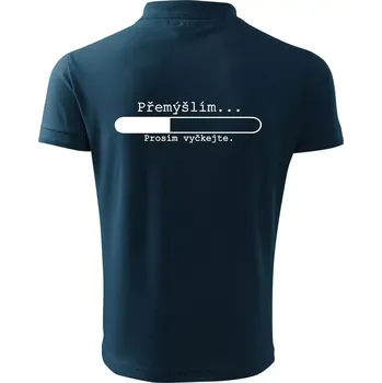 Pánská košile Přemýšlím - Polokošile pánská Pique Polo 203 - 3XL ( Námořní modrá (velmi tmavá - téměř černá) )
