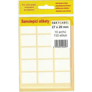 Samolepící etiketa Etikety v sáčku A6 27 x 20 mm S & K LABEL