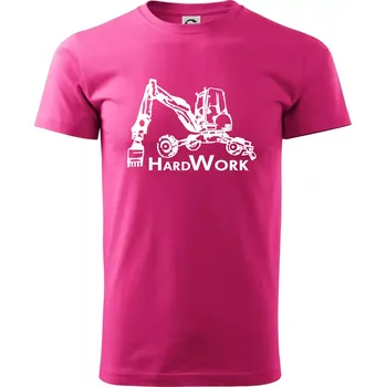 Pánská móda Hard Work kráčivý bagr - Klasické pánské triko vyšší gramáže - M ( Purpurová )