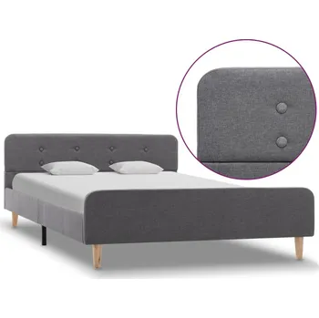 vidaXL Rám postele světle šedý textil 120 x 200 cm
