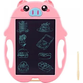 Magnetická kreslící tabulka DeTech Dětská kreslící podložka - Kids LCD Drawing board K2, 9", - růžová