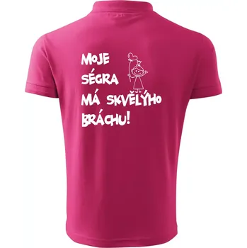 Pánská košile Moje ségra má skvělýho bráchu - Polokošile pánská Pique Polo 203 - 4XL ( Purpurová )