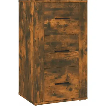 Komoda Skříňka se 3 zásuvkami z dřevotřísky, kouřový dub, 40x33x