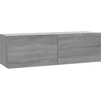Komoda Nástěnná RTV skříňka s výklopnými dvířky, šedý dub sonoma, 100x30x30