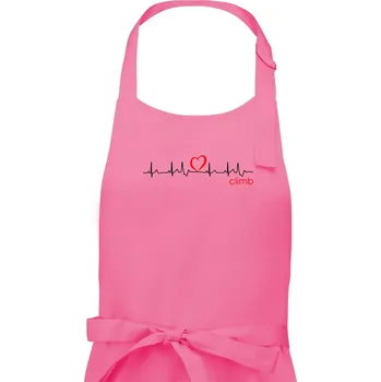 Kuchyňská zástěra Moje srdce bije pro climb (horolezení) - Pánská zástěra na vaření - Univerzální velikost ( Růžová )