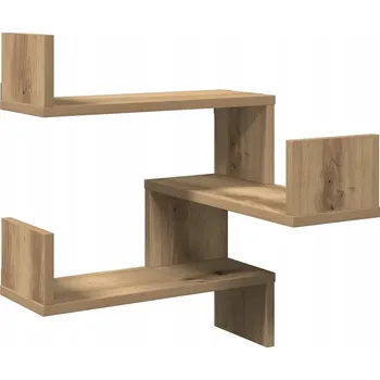 police Rohové nástěnné police z dřevotřísky, Dub Artisan, 40x40x49,5 cm