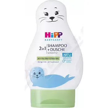 Dětský šampon HiPP BabySANFT šampon vlasy a tělo Lachtan 200ml