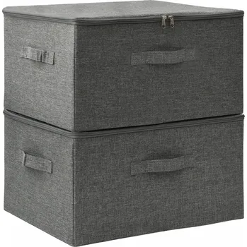 Úložný box Skládací úložné boxy s úchytem, antracitové, 43x34x23 cm