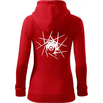 Dámská mikina Cyclo výplet - Dámská mikina trendy zipper s kapucí - L ( Červená )