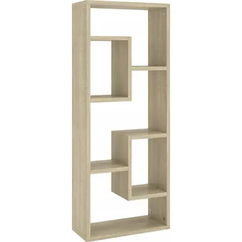 police Nástěnná police s přihrádkou, dub sonoma, 36x16x90 cm