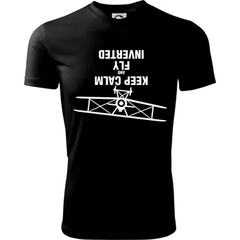 Chlapecké tričko Keep Calm and Fly Inverted - Dětské triko sportovní (dresovina) - 122 cm/6 let ( Černá )