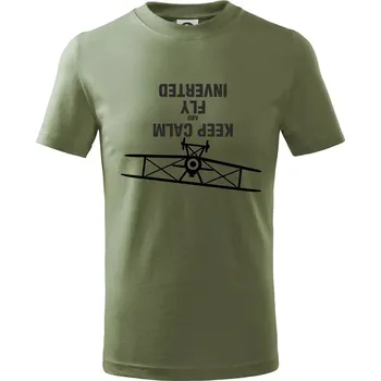 Chlapecké oblečení Keep Calm and Fly Inverted - Tričko dětské bavlněné - 98 cm / 2 roky ( Khaki )