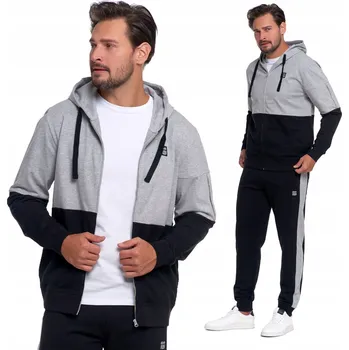 Pánská mikina PÁNSKÁ MIKINA NA ZIP S S KAPUCÍ MORAJ SPORTOVNÍ MÓDNÍ ČERNÁ 3XL