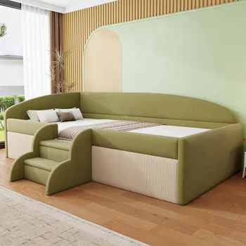 Postel Jednolůžková dřevěná postel Arhatreya 90x190 zeleň