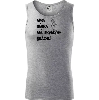 Moje ségra má skvělýho bráchu - Tílko pánské Core - M ( Tmavě šedý melír )