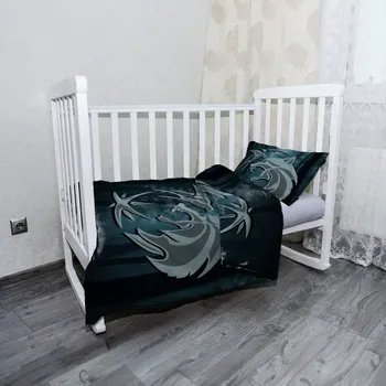 Povlečení Sablio Mikroplyšové dětské povlečení do postýlky Zaklínač V lese - 120x90 / 40x60