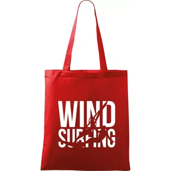 Windsurfing nápis - Taška bavlněná - 42 x 38 cm ( Červená )