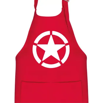 Kuchyňská zástěra Army hvězda - Dětská zástěra na vaření - Univerzální velikost ( Červená )