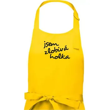 Kuchyňská zástěra Jsem zlobivá holka - Dámská zástěra na vaření - Univerzální velikost ( Žlutá )