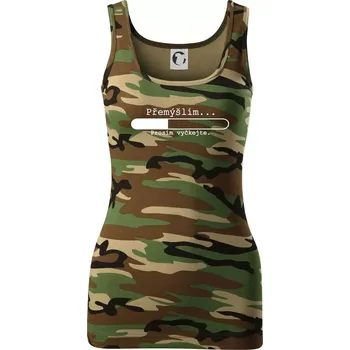 Dámské tričko Přemýšlím - Dámské Maskáčové tílko - XS ( Hnědý maskáč )