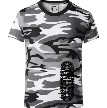 Enduro / cross pneumatika - Dětské maskáčové triko - 146 cm/10 let ( Šedý maskáč )