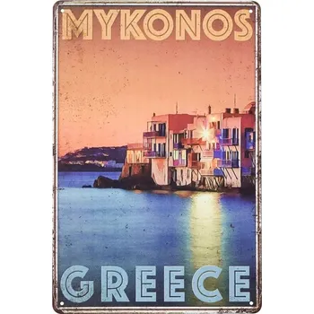 Obraz Plakát Dekorativní kovová cedule retro MYKONOS