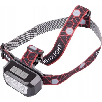 LED čelovka 500m AKU s USB nabíjením, 9 LED diod, nastavitelná nahoru/dolů