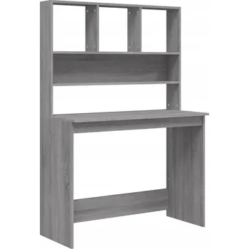 Psací stůl Psací stůl s policemi, dřevotříska, šedý dub sonoma, 102x45x148 cm