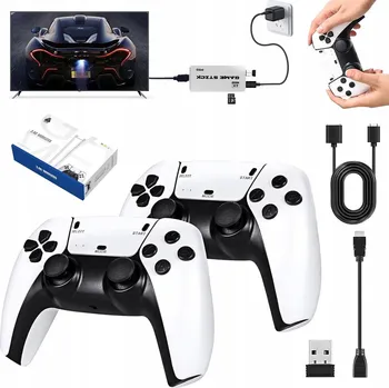 Herní konzole Retro herní konzole s emulátorem 64 GB, 2 bezdrátové ovladače, 20000 her, HDMI M15