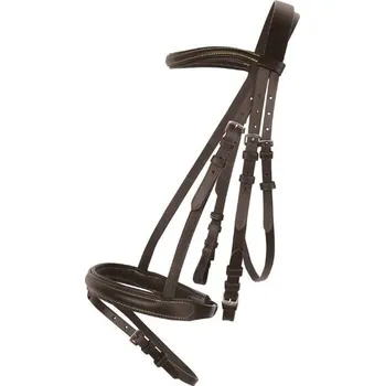 Jezdectví Uzdečka HKM Lou s anglickým nánosníkem brown SHETTY