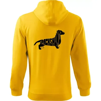 Pánská mikina Jezevčík - Dachshund - Mikina s kapucí na zip trendy zipper - 3XL ( Žlutá )