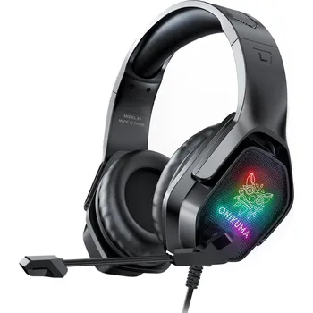 Sluchátka DeTech Herní sluchátka Onikuma X4, mikrofon a LED podsvícení, černá