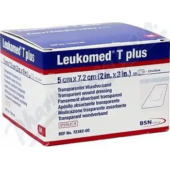 Krytí na ránu Leukomed T Plus film.náplast s polšt.5x7.2cm 5ks