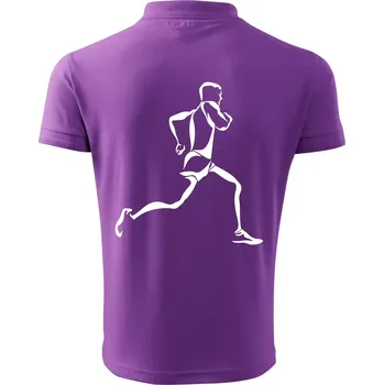 Pánská košile Běžec - Polokošile pánská Pique Polo 203 - M ( Fialová )