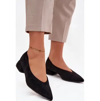 Dámské lodičky Boto Lodičky na klínku z eko semiše Karielle Barva: Černá, Velikost: 40