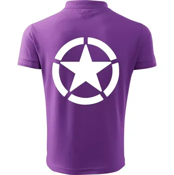 Pánská košile Army hvězda - Polokošile pánská Pique Polo 203 - 4XL ( Fialová )