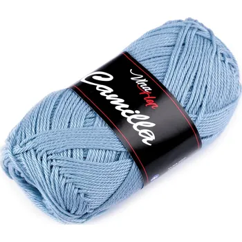 Galanterie Bavlněná pletací příze Camilla 50 g, barva 41 (8085) modrá jemná