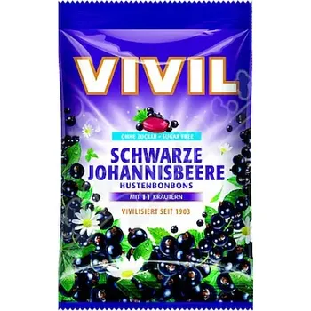 Cukrovinka Vivil Černý rybíz+11 bylin bez cukru 120g