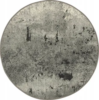 Koberec Průměr 100 cm kulatý pogumovaný koberec šedý mramor