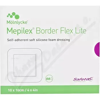 Krytí na ránu Mepilex Border Flex Lite pěn.sam.krytí 10x10cm 5ks