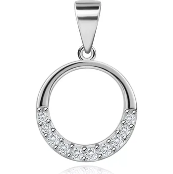 Přívěsek Přívěsek ze stříbra 925 - obruč, spodní část zdobená kulatými zirkony